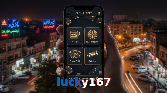 Main screen of Lucky167 app page for PK players