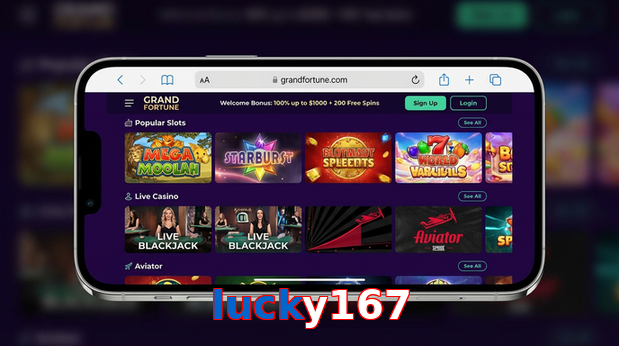 Main screen of Lucky167 ios page for PK players
